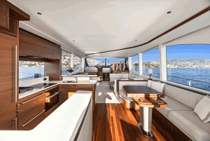 25 Princess Y72 Motor Yacht interior galley and dining